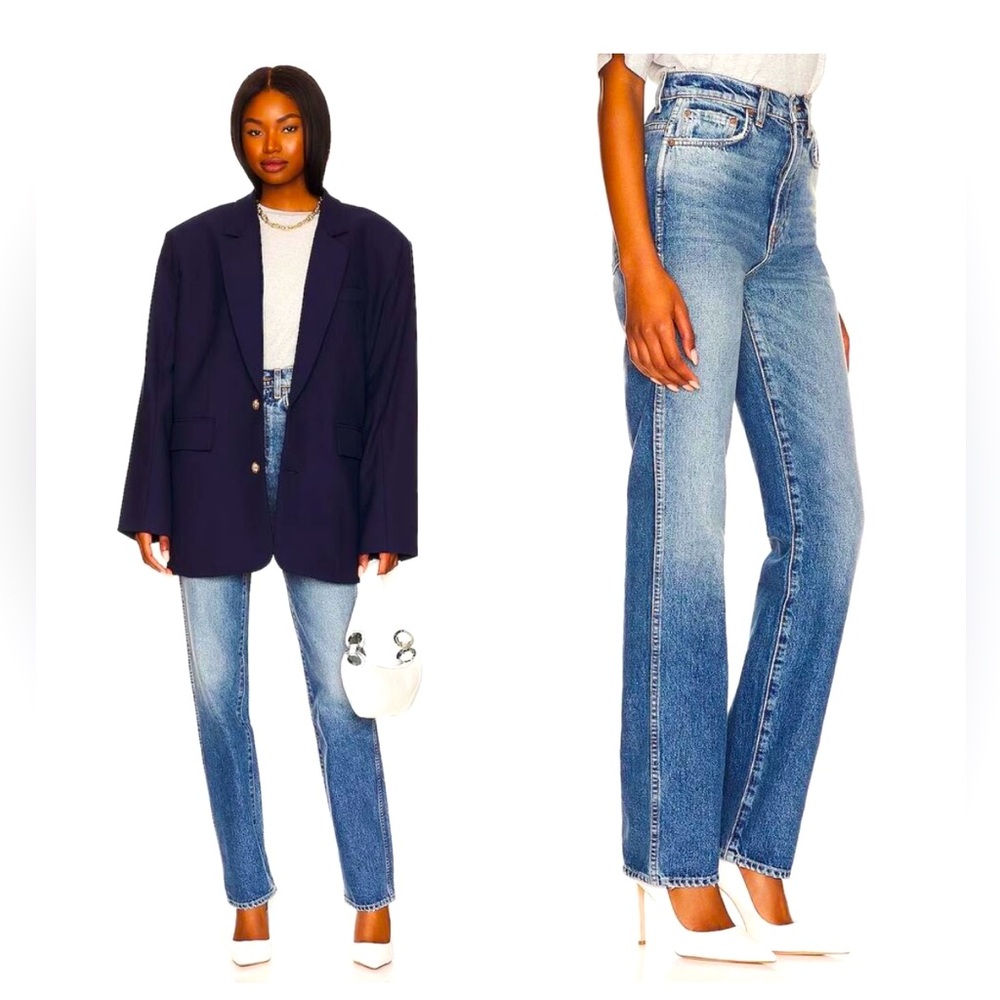 GRLFRND high rise straight denim size 27